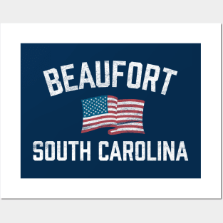 Beaufort South Carolina Patriotic USA Flag Vintage Posters and Art